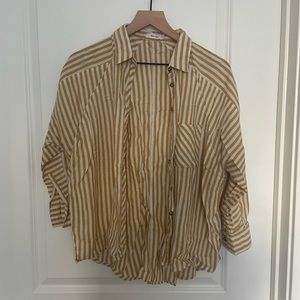 Coco McCall Yellow Stripe Button Down